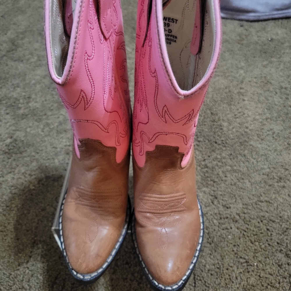 Old West Leather Kids Boots
